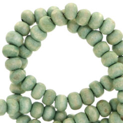 Houten kralen rond 8mm Nature hout-meadow green
