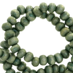 Houten kralen rond 8mm Nature hout-vintage legion blue