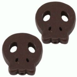 Keramiek Turquoise kraal skull plat 16mm bruin