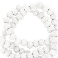 Houten kralen rond 8mm White