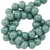 Houten Kralen Metallic Look (8mm) Sea Green