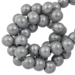 Houten Kralen Metallic Look (8 mm) Steel