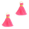 Kwastje 1.2cm Gold-fuchsia neon pink