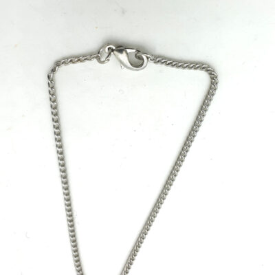 Stevige halsketting Antiek zilverkleur met karabijnslotje