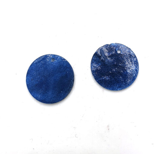 Schelp bedel rond disc blauw 20mm