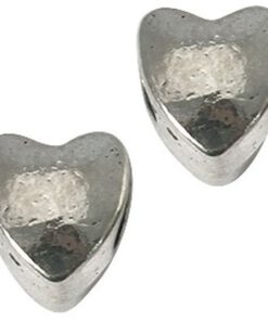 Metalen Modi kralen hart 9x8mm antiek zilver
