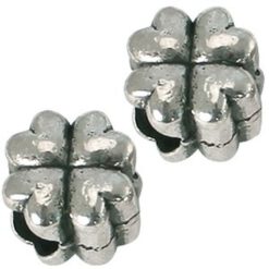 Metalen Modi kralen Klaver 10mm antiek zilver