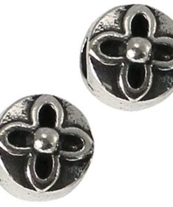 Metalen Modi kralen bloem 10mm antiek zilver