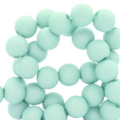 8mm acryl kralen matt Soft turquoise blue
