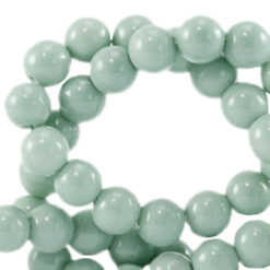 8mm glaskralen opaque Greenish grey