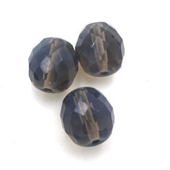 Vintage facet kralen met melkglans black diamond 10mm