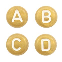 Letterkralen van acryl gold-white