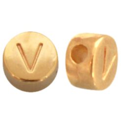 DQ metalen letterkraal V Goud