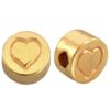 DQ metalen kraal hartje Goud (nikkelvrij)