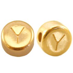 DQ metalen letterkraal Y Goud