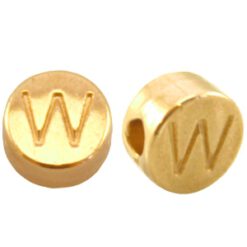 DQ metalen letterkraal W Goud