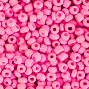 Glaskralen Rocailles 8/0 (3mm) Bubble gum pink (10gr)