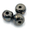 Keramiek kralen metalic antraciet 16mm