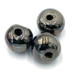 Keramiek kralen metalic antraciet 16mm