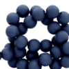 4mm acryl kralen matt Steel blue
