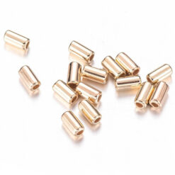 Metallook kralen buis goud 6mm