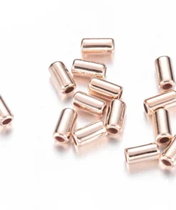 Metallook kralen buis 6mm rose goud