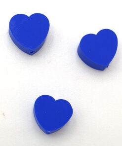 Polymeer kralen hartje 9mm kobalt blauw