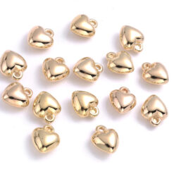 Metallook bedel hartje 6x8mm goud