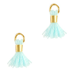 Kwastjes 0.7cm Gold-splash blue