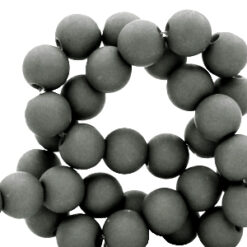 4mm acryl kralen matt Dark sleet grey
