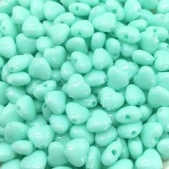 Acryl hartje mat aqua groen 8mm
