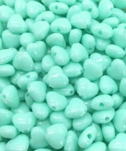 Acryl hartje mat aqua groen 8mm