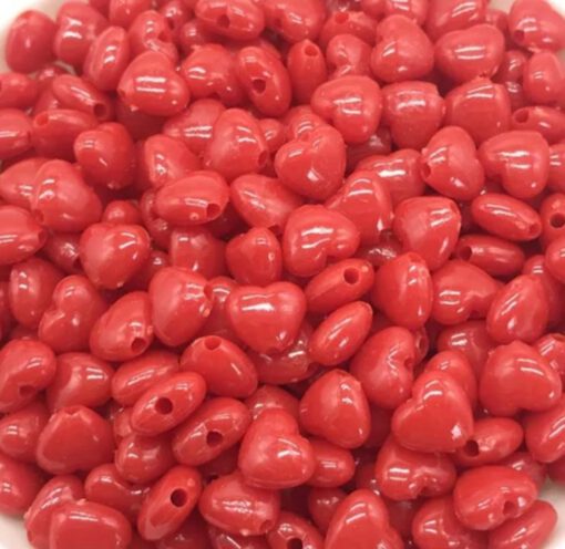 Acryl hartje mat rood 8mm