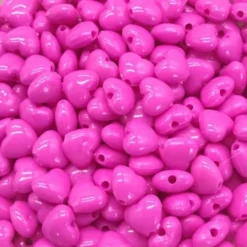 Acryl hartje fuchsia roze 8mm