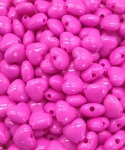 Acryl hartje fuchsia roze 8mm