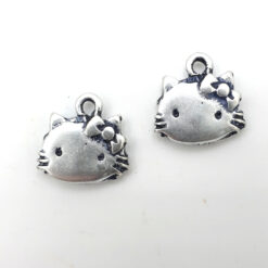 Metaal bedel antiek zilver Hello Kitty 18mm
