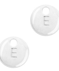 Basic Quality metalen bedels initial E Antiek zilver (nikkelvrij)