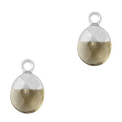 Natuursteen hangers Black diamond- silver