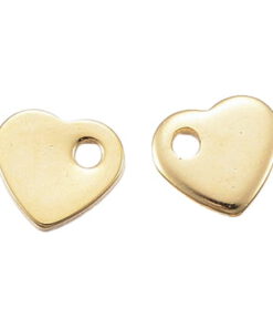 Roestvrij stalen (RVS) stainless steel bedels hart Goud 6x7mm