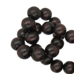 Houten kralen rond 5mm Nature look donker bruin