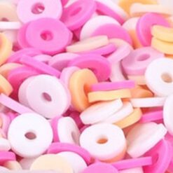 Katsuki kralen 6mm mix oranje roze wit (5gr ±100 st)