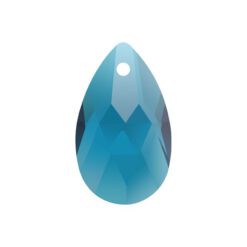 Facetgeslepen glas druppel petrol 13x22mm