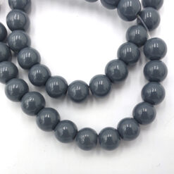 8mm glaskralen opaque antraciet grijs