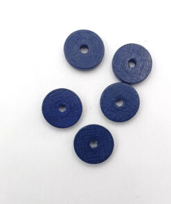 Houten kralen disc 10x2mm blauw