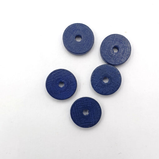 Houten kralen disc 10x2mm blauw