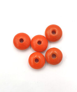 Houten kralen disc 10mm oranje