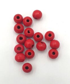 Houten kralen rood 6mm