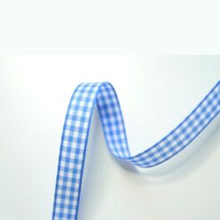 Geruit lint blauw wit 10mm