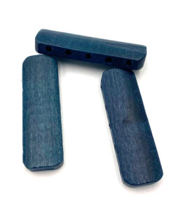 Houten verdeler blauw 5 gaatjes ±45mm