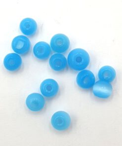 Glaskralen rond 4mm cateye aqua blauw